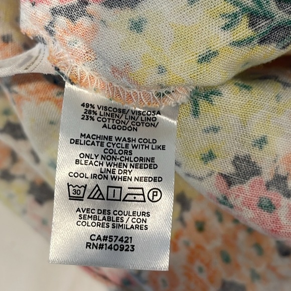 Ann Taylor LOFT | Yellow Pink Floral Faux Wrap Skirt Sz 4 - Picture 10 of 10